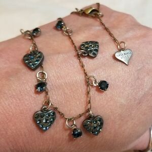 Vtg Glassworks Studio Crystal Heart Necklace